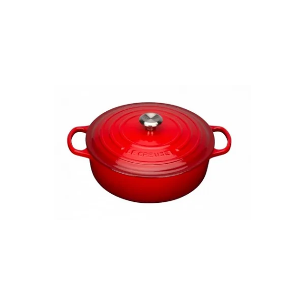 achetez pas cher Cocotte En Fonte Basse 30 Cm Cerise Le Creuset Signature 1