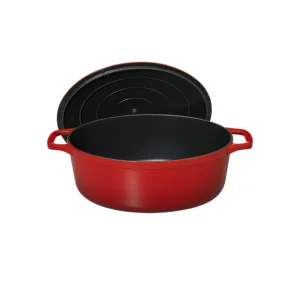 De Qualité Cocotte En Fonte Ovale 27 Cm Rubis Chasseur 12