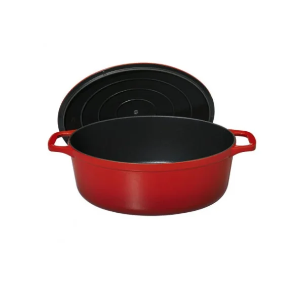 De Qualité Cocotte En Fonte Ovale 27 Cm Rubis Chasseur 4