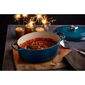 Cocotte En Fonte Ovale 31 Cm Deep Teal Le Creuset Signature prix pas cher 16