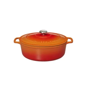 meilleur cadeau Cocotte En Fonte Ovale 31 Cm Orange Flammé Chasseur 9