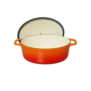 meilleur cadeau Cocotte En Fonte Ovale 31 Cm Orange Flammé Chasseur 11