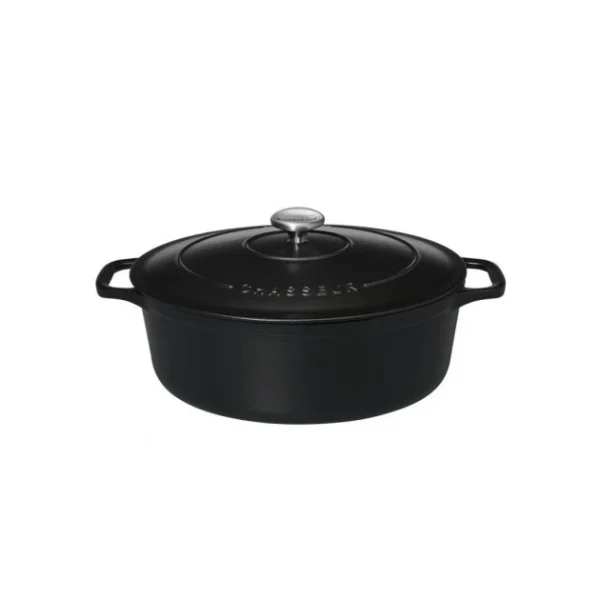 soldes luxe Cocotte En Fonte Ovale 33 Cm Noir Mat Chasseur 3