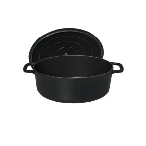 soldes luxe Cocotte En Fonte Ovale 33 Cm Noir Mat Chasseur 11