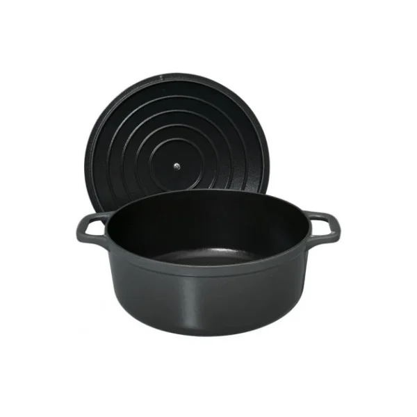 Cocotte en Fonte Ronde 18 cm Caviar Chasseur luxe soldes 4