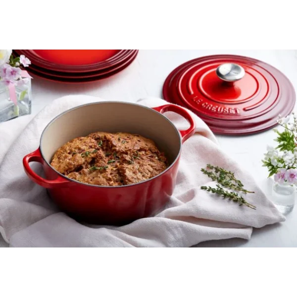 en ligne officielle Cocotte En Fonte Ronde 20 Cm Cerise Le Creuset Signature 6