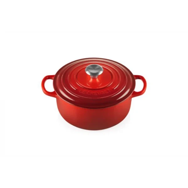 en ligne officielle Cocotte En Fonte Ronde 20 Cm Cerise Le Creuset Signature 1