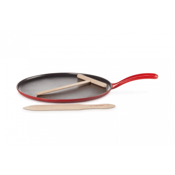 soldes luxe Crêpière Fonte Émaillée 27 Cm Cerise Avec Accessoires Le Creuset 3