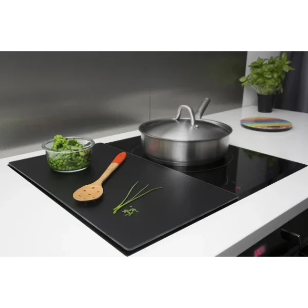 SOLDES TOUT À Protection Plaque De Cuisson En Verre 50 X 28 Cm Noir Pebbly 5