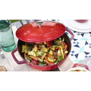 magasins pour Sauteuse En Fonte Chistera 24 Cm Rouge Cerise Staub 24