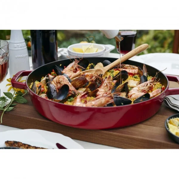 meilleure qualité Sauteuse En Fonte Chistera 28 Cm Rouge Cerise Staub 9