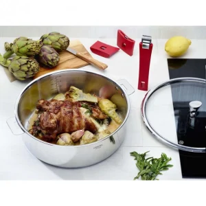 l'unique style Sauteuse Mutine Ø 22 cm Manche Amovible Anti-Adhésive Inox Cristel 13