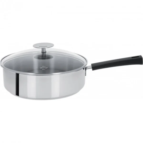 soldes en ligne Sauteuse Mutine Ø 24 Cm Manche Fixe Anti-Adhésive Inox Cristel 1