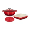 Nouveau Set Cocotte 24 cm, Plat à Gratin 23 cm et Dessous de Plat Cerise Le Creuset 5