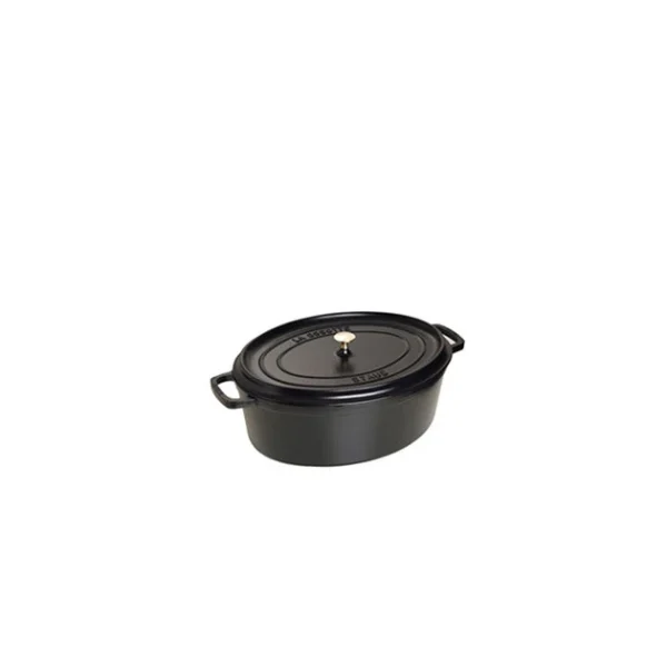 STAUB Cocotte Fonte Ovale 15 cm Noir Mat 0,6 L soldes pas cher 1