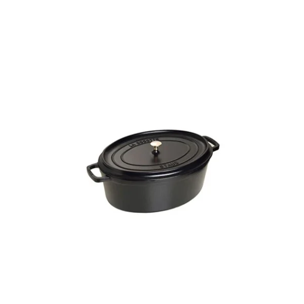 STAUB Cocotte Fonte Ovale 27 Cm Noir Mat 3,2 L site pas cher 1