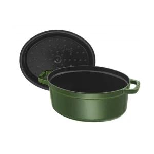 STAUB Cocotte Fonte Ovale 29 Cm Vert Basilic Majolique 4,2 L magasin en ligne 8