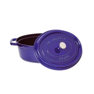 STAUB Cocotte Fonte Ovale 31 Cm Bleu Intense Majolique 5,5 L prix le plus bas 6