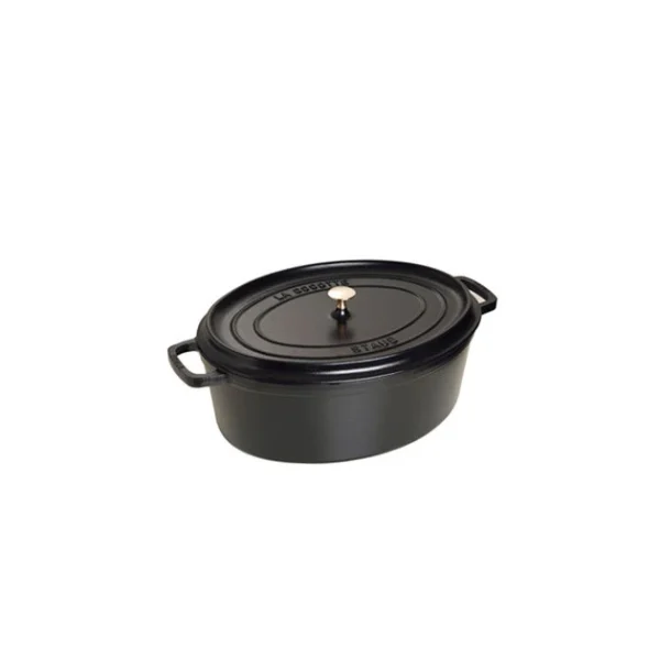 STAUB Cocotte Fonte Ovale 31 Cm Noir Mat 5,5 L pas cher 1