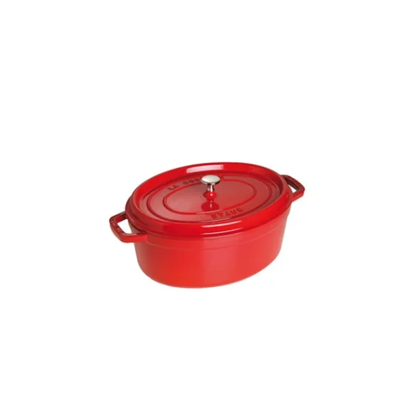 STAUB Cocotte Fonte Ovale 31 cm Rouge Cerise 5,5 L site pas cher 1