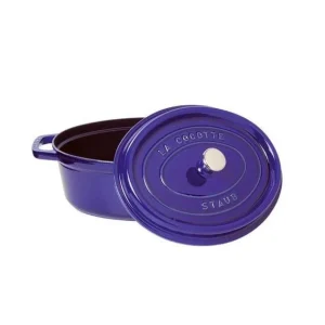 STAUB Cocotte Fonte Ovale 33 cm Bleu Intense Majolique 6,7 L Promotio de vente 6