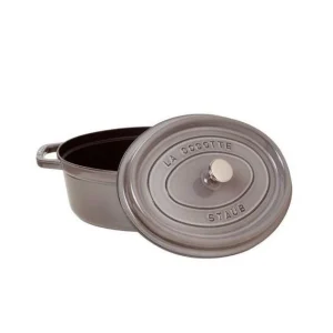 STAUB Cocotte Fonte Ovale 33 cm Gris Graphite 6,7 L vente en ligne pas cher 6