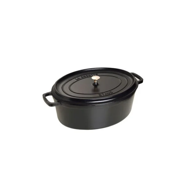 STAUB Cocotte Fonte Ovale 37 Cm Noir Mat 8 L officiel 1