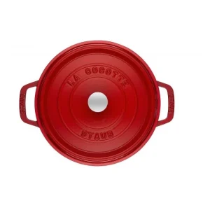 Prestation Et Rapide STAUB Cocotte Fonte Ronde 22 cm Rouge Cerise 2,6 L 8