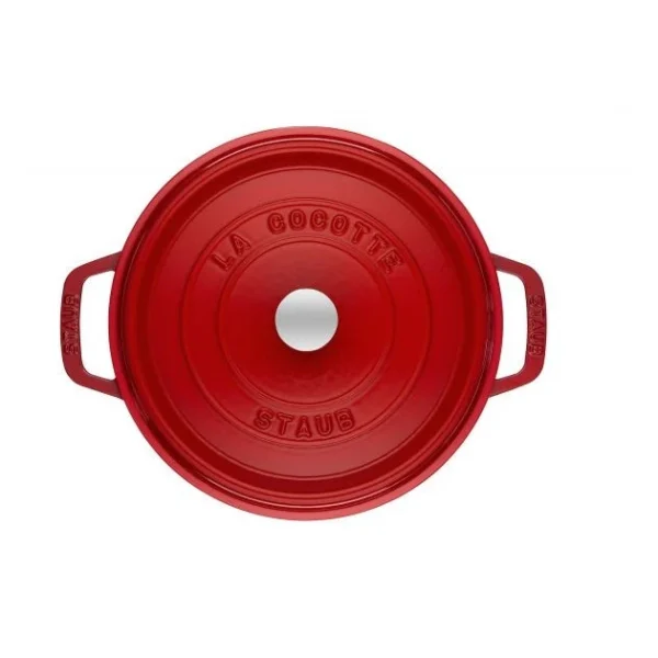 Prestation Et Rapide STAUB Cocotte Fonte Ronde 22 cm Rouge Cerise 2,6 L 3