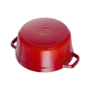 Prestation Et Rapide STAUB Cocotte Fonte Ronde 22 cm Rouge Cerise 2,6 L 10