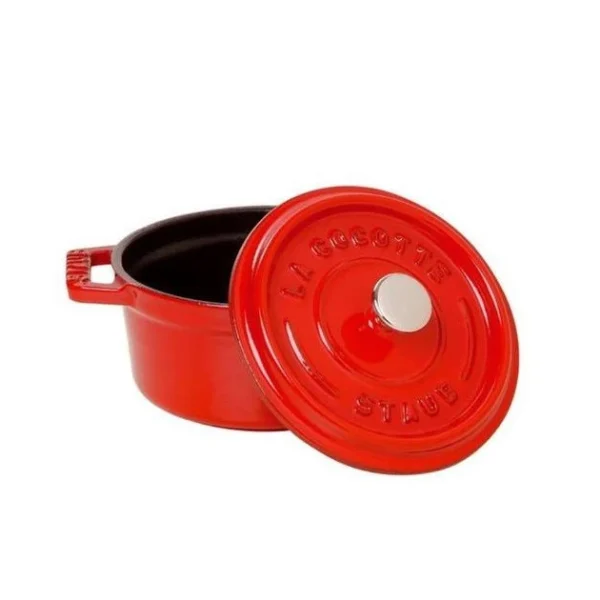 achetez pas cher STAUB Cocotte Fonte Ronde 24 Cm Rouge Cerise 3,8 L 3