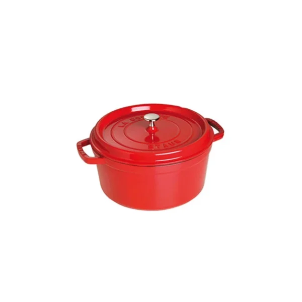 achetez pas cher STAUB Cocotte Fonte Ronde 24 Cm Rouge Cerise 3,8 L 1