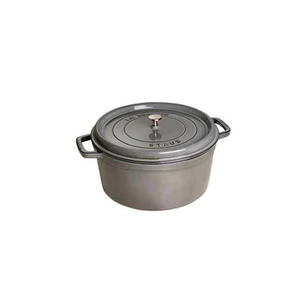 STAUB Cocotte Fonte Ronde 26 Cm Gris Graphite 5,2 L Pas Cher soldes France 1