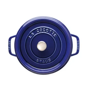 STAUB Cocotte Fonte Ronde 28 cm Bleu Intense Majolique 6,7 L beauté 6