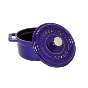 STAUB Cocotte Fonte Ronde 30 cm Bleu Intense Majolique 8,35 L marque pas cher 6