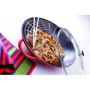 Wok En Fonte 37 Cm Rouge Staub en vente 7